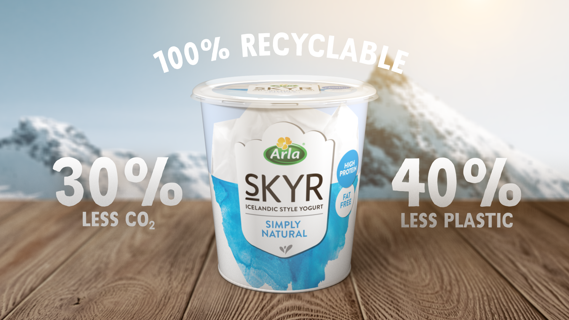New skyr bucket Arla by reduces 40 | percent plastic