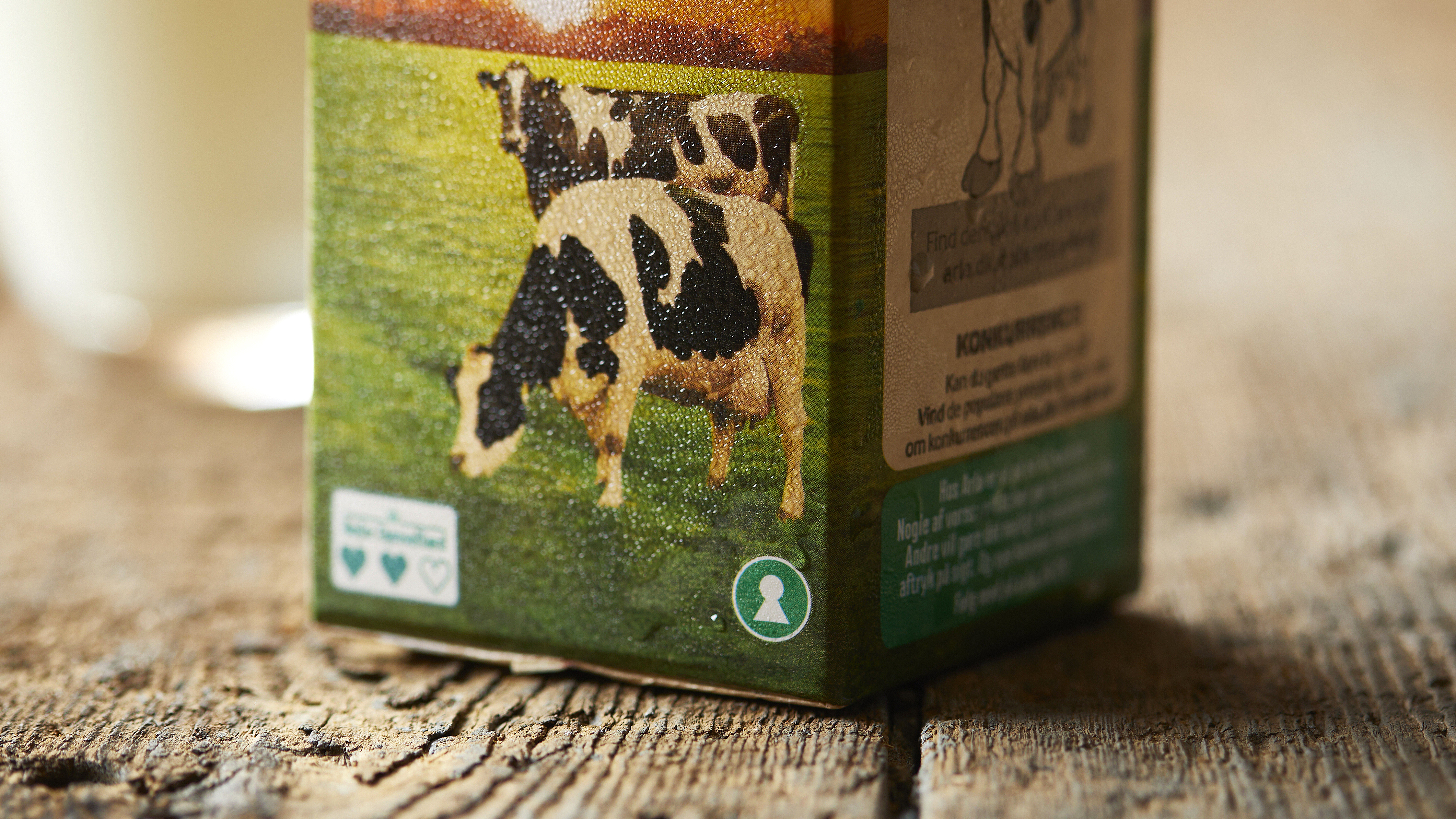 Nøglehulsmærket på en mælkekarton