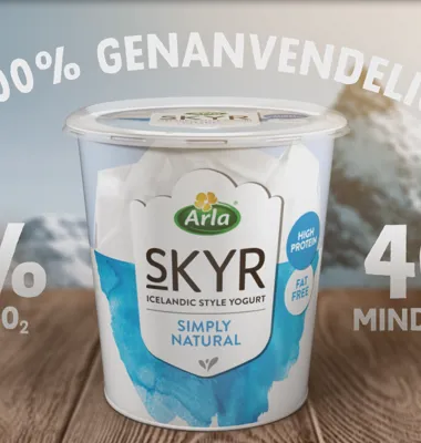 Ny emballage til skyr indeholder 40 procent mindre plast