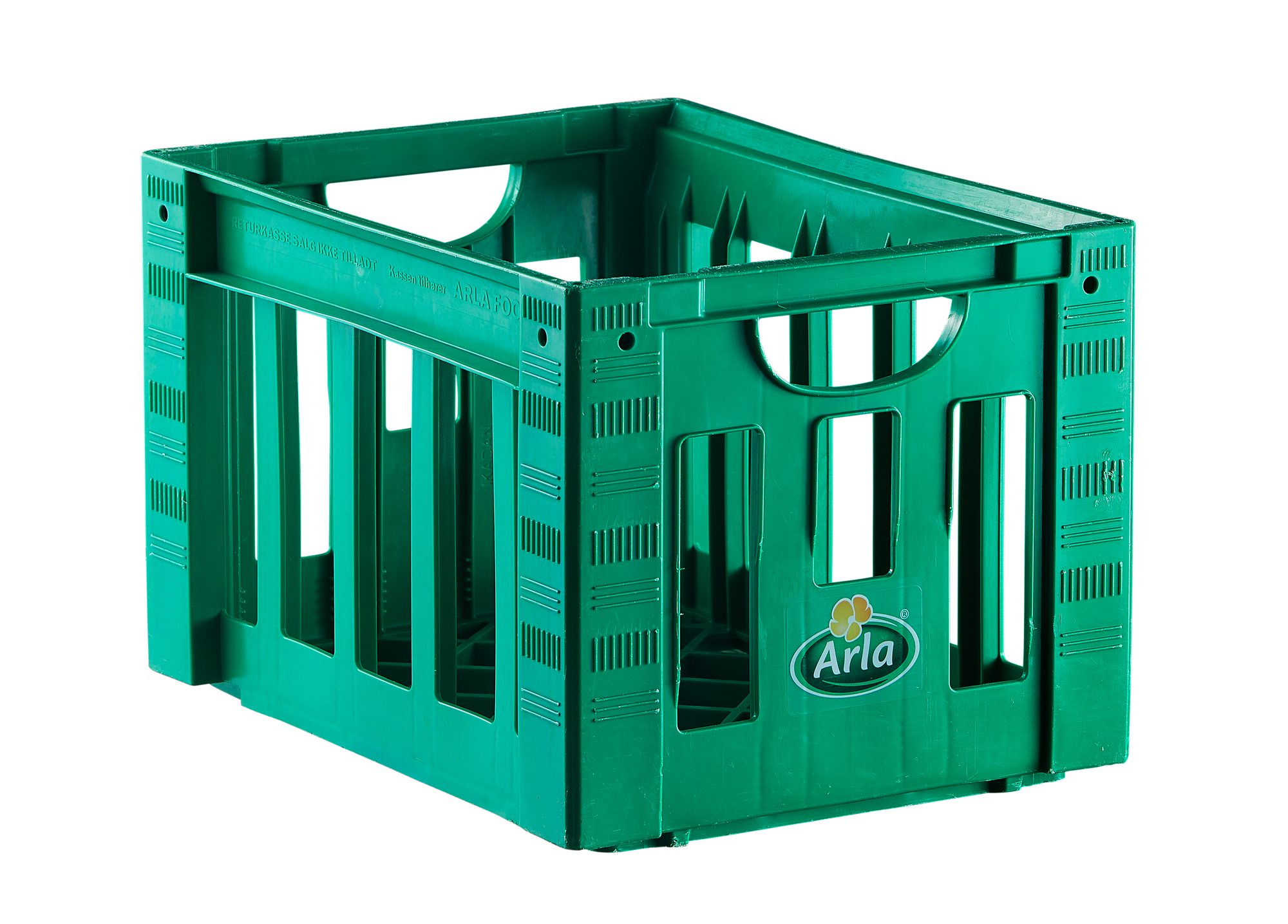 De fleste tænker nok på en grøn mælkekasse, når de tænker på mælkekasser fra Arla. Nu producerer Arla dog udelukkende sorte af genbrugsplast, men mange grønne er stadig i omløb.