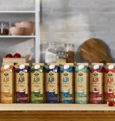 Arla er klar med endnu et tiltag i ambitiøs emballagestrategi: Arla A38 kommer på grøn karton og sikrer en CO2-reduktion på 22 procent