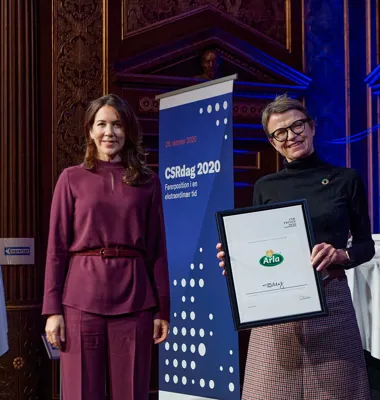 HKH Kronprinsesse Mary og Arla CMO og head of corporate social responsibility, Hanne Søndergaard