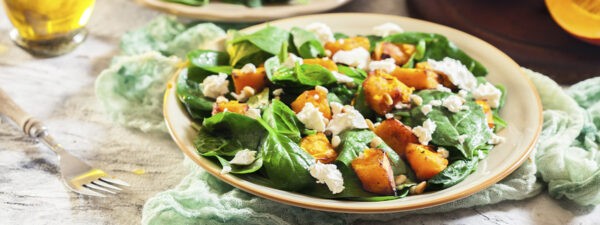 Ensalada de calabaza y espinacas