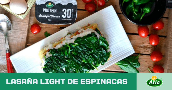 Lasaña light de espinacas