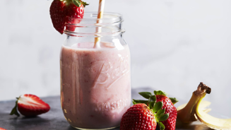 Mansikka-banaaniproteiinismoothie