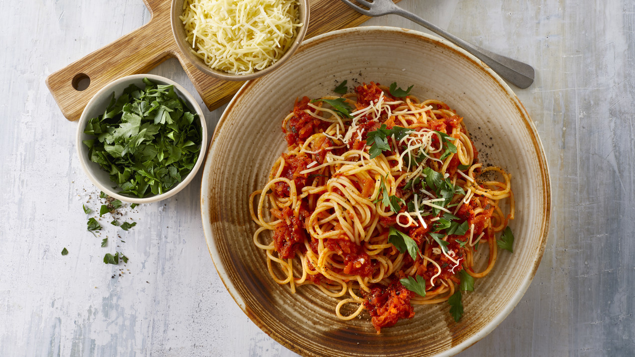 Spaghetti in tomatensaus
