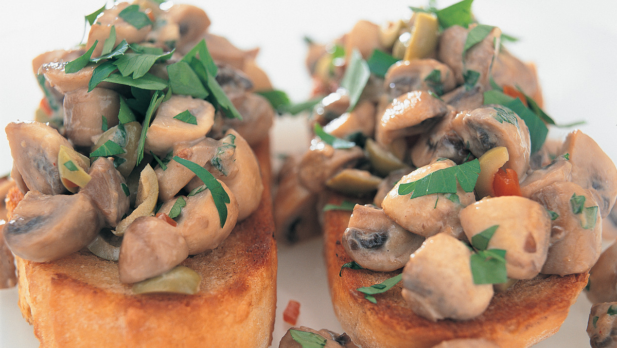 Bruschetta met paddenstoelen