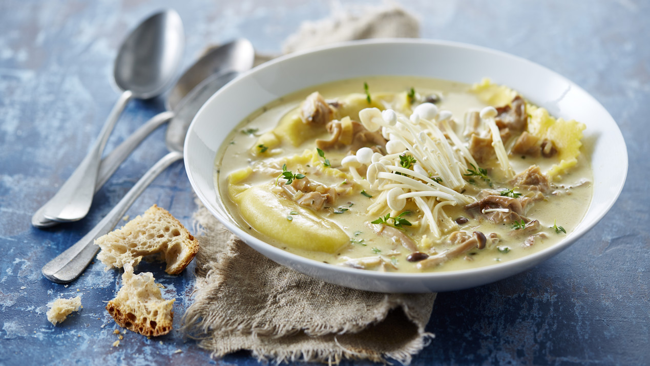 paddenstoelenraviolisoep