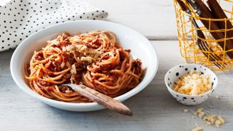 Romige spaghetti bolognese