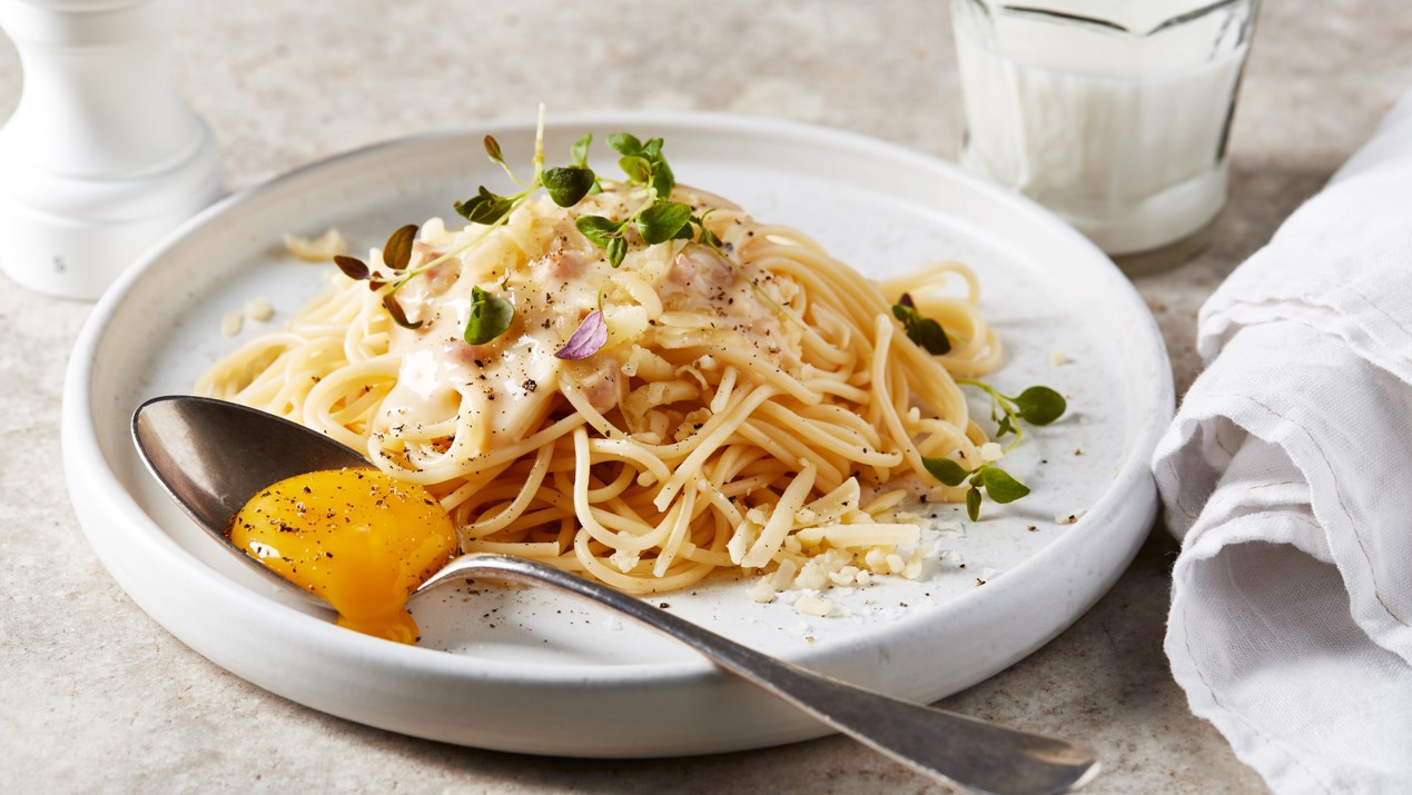 carbonara met eidooier