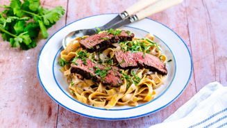 Steak fettuccine