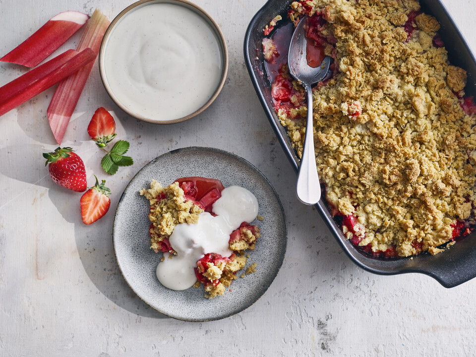 Recepten voor rabarbercrumble