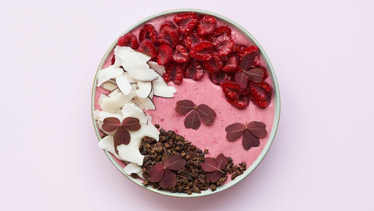 smoothie bowl met frambozen