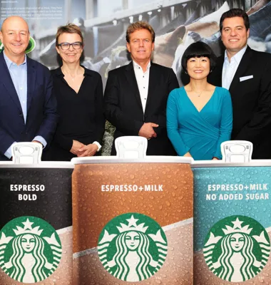 Duncan Moir, Starbucks. Hanne Sondergaard, Arla Foods. Peder Tuborgh, Arla Foods. Lillie La Valeur, Arla Foods. Tony Matta, Starbucks.