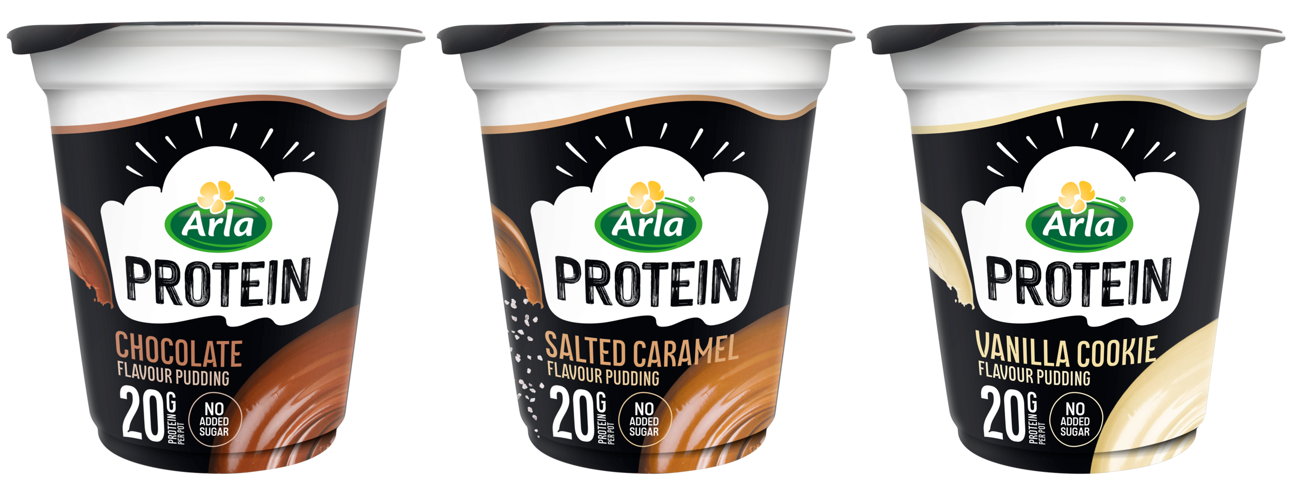 Kontrollera bäst före-datum på förpackningens ovansida. Återkallelsen omfattar endast Arla Protein Pudding Chocolate märkt 09-01-2027, Arla Protein Pudding Salted Caramel märkt 22-01-2027 och Arla Protein Pudding Vanilla Cookie märkt 25-01-2027.