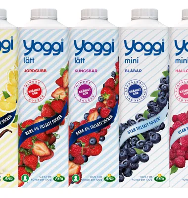 Mindre socker, nya smaker och uppgraderad design: Arla uppdaterar sitt populära Yoggi-sortiment