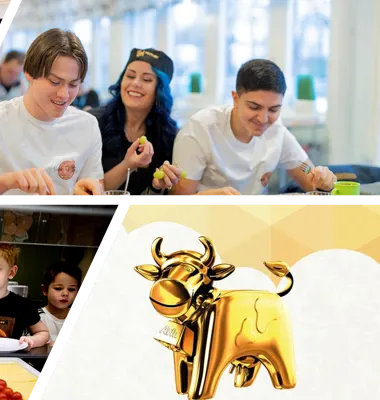 Finalisterna klara i Arla Guldko 2023 Årets Frukostlyft: Norrstrandsskolan i		Karlstad, Sjödalsgymnasiet i Huddinge och Väståkraskolan i Anderslöv. Foto: Fredrik Karlsson/PMAGI/Emil Malmborg/Arla