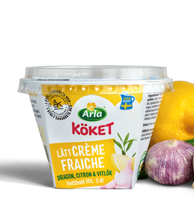 Arla Köket presenterar en ny smaksatt lätt crème fraiche i samarbete med Årets Kock