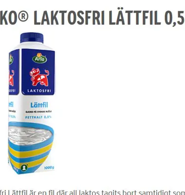 Arla återkallar laktosfri lättfil 0,5%