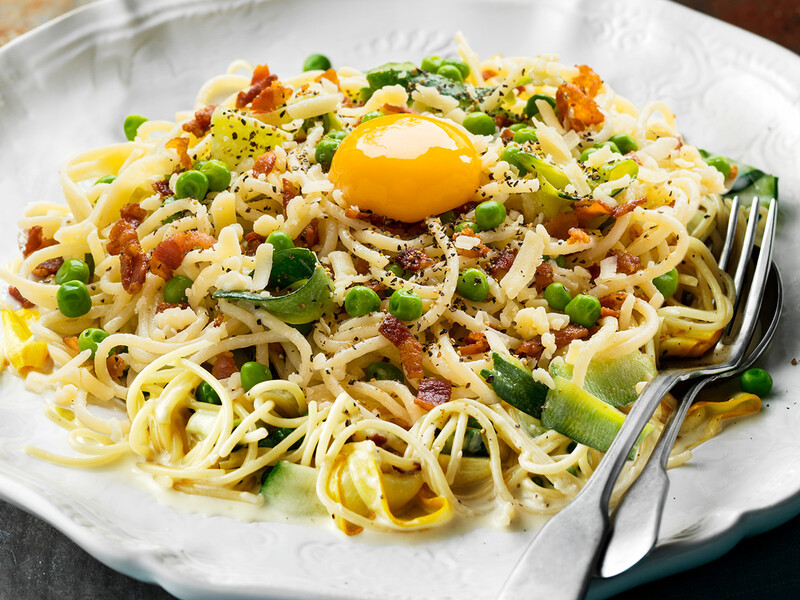 Courgette carbonara