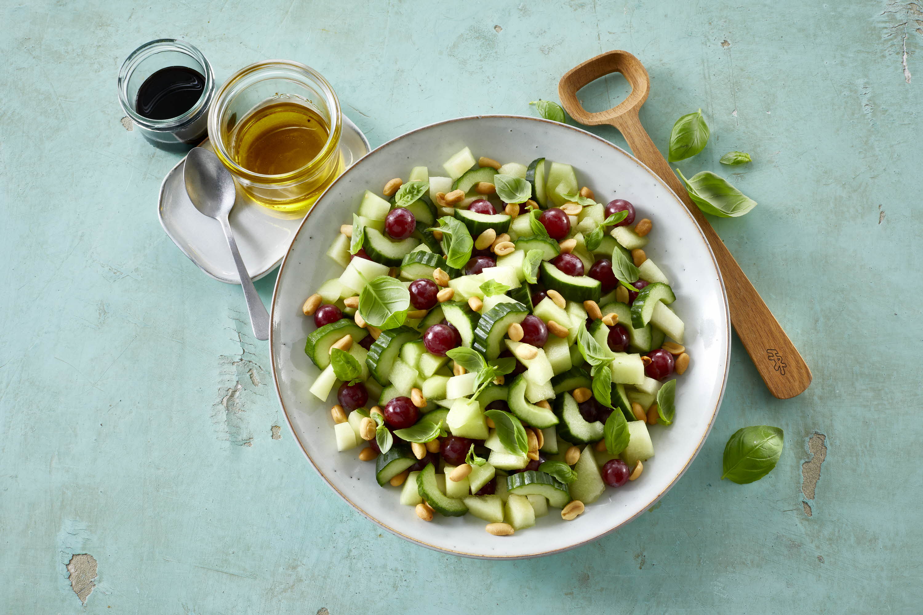 Salad With Melon And Cucumber 