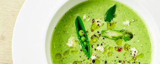 Chilled pea soup