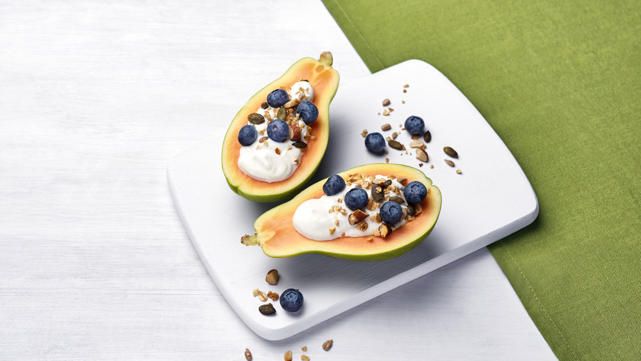 Lactose-free papaya bowl