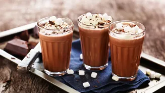 Lactose-free hot chocolate with marshmallows