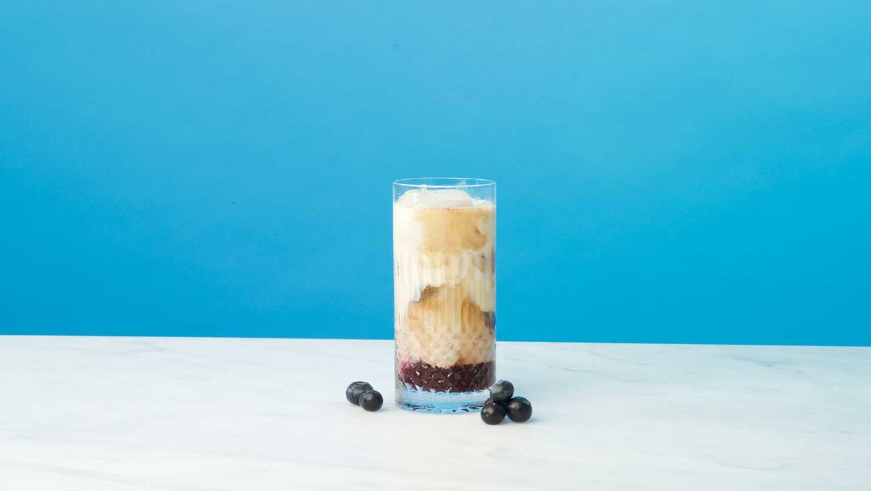 Lactose-free blueberry iced coffee