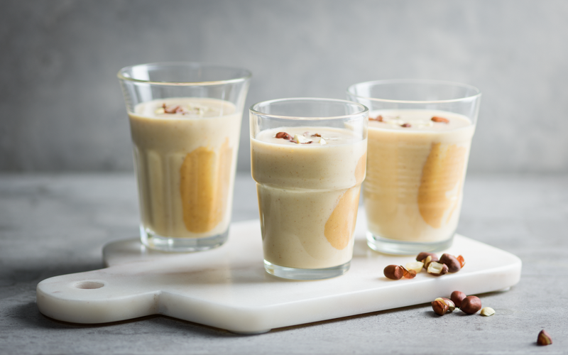 Banana smoothie with peanut butter