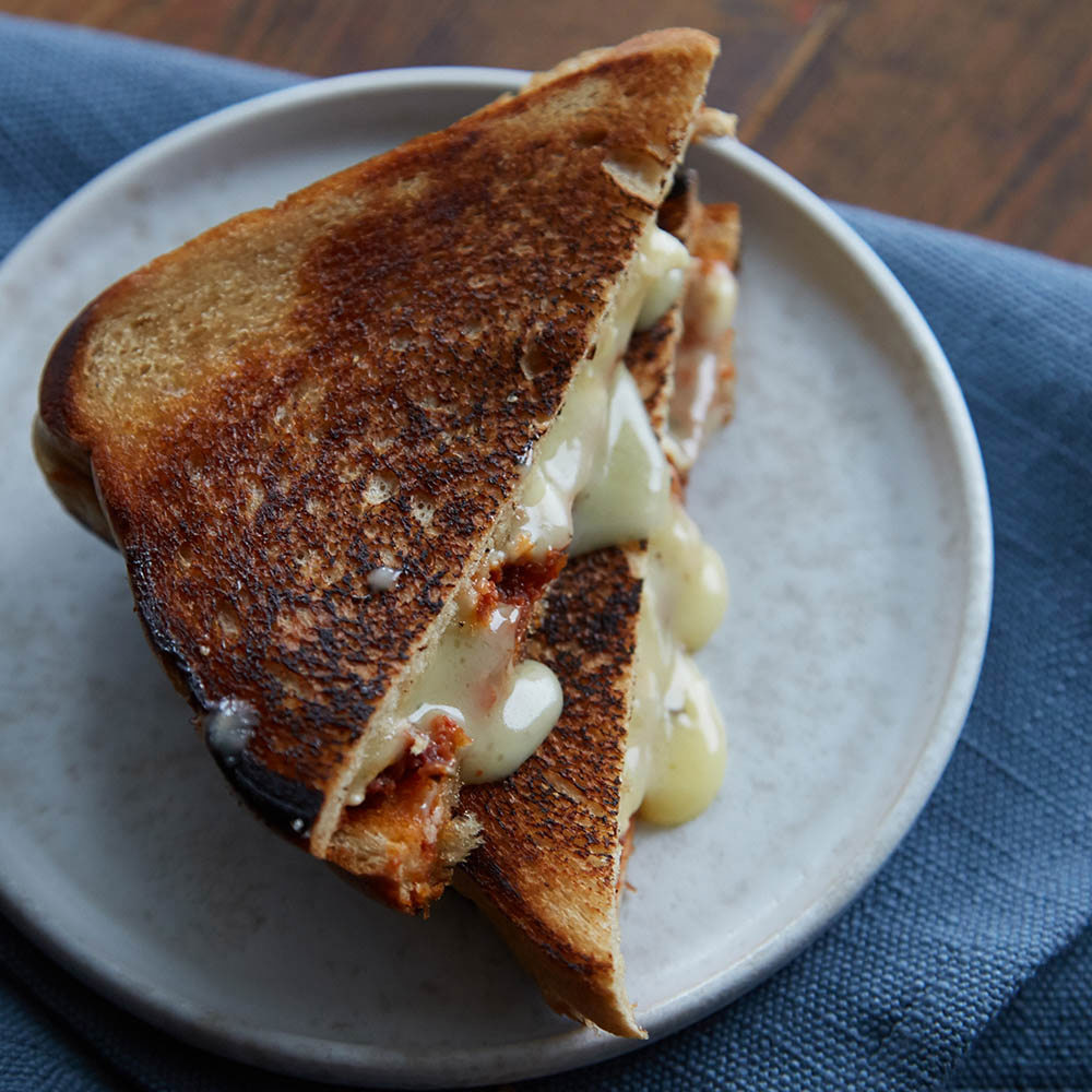 toasted-sanwiches-with-tomato-pesto-and-castello-white-with-truffle Creamy White Cheese Toastie