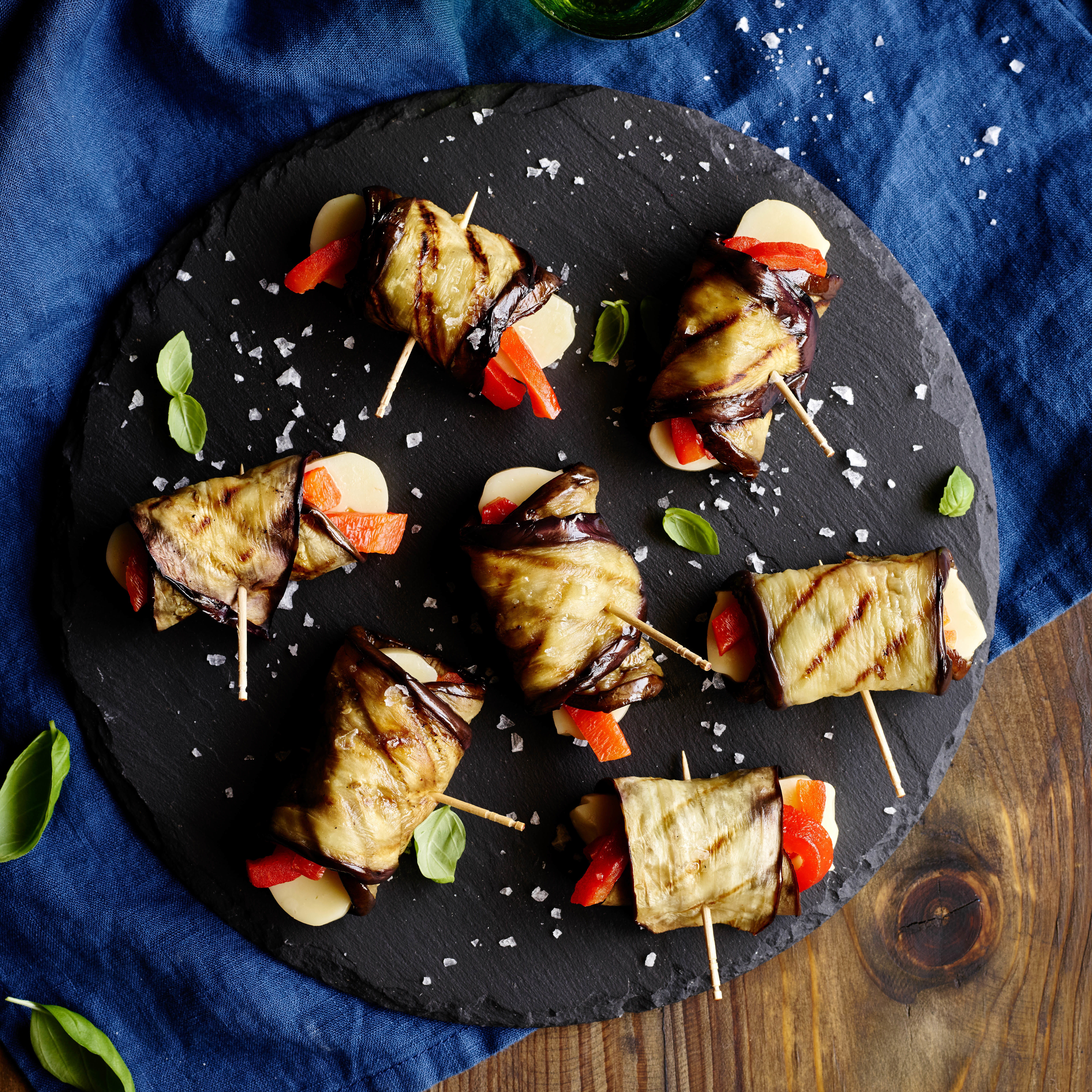 Grilled Aubergine and Castello® Aged Havarti Snack