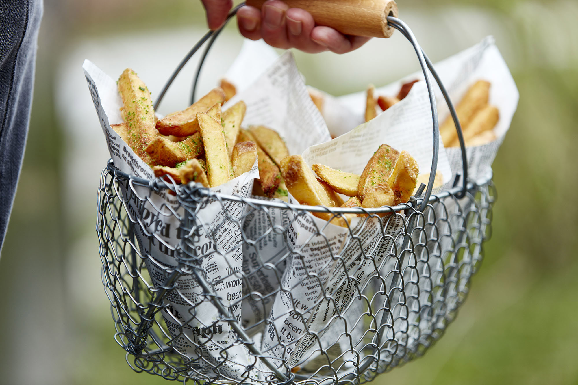 French fries in paper cups
